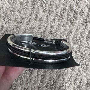 Silver and Black Cuff Bracelet